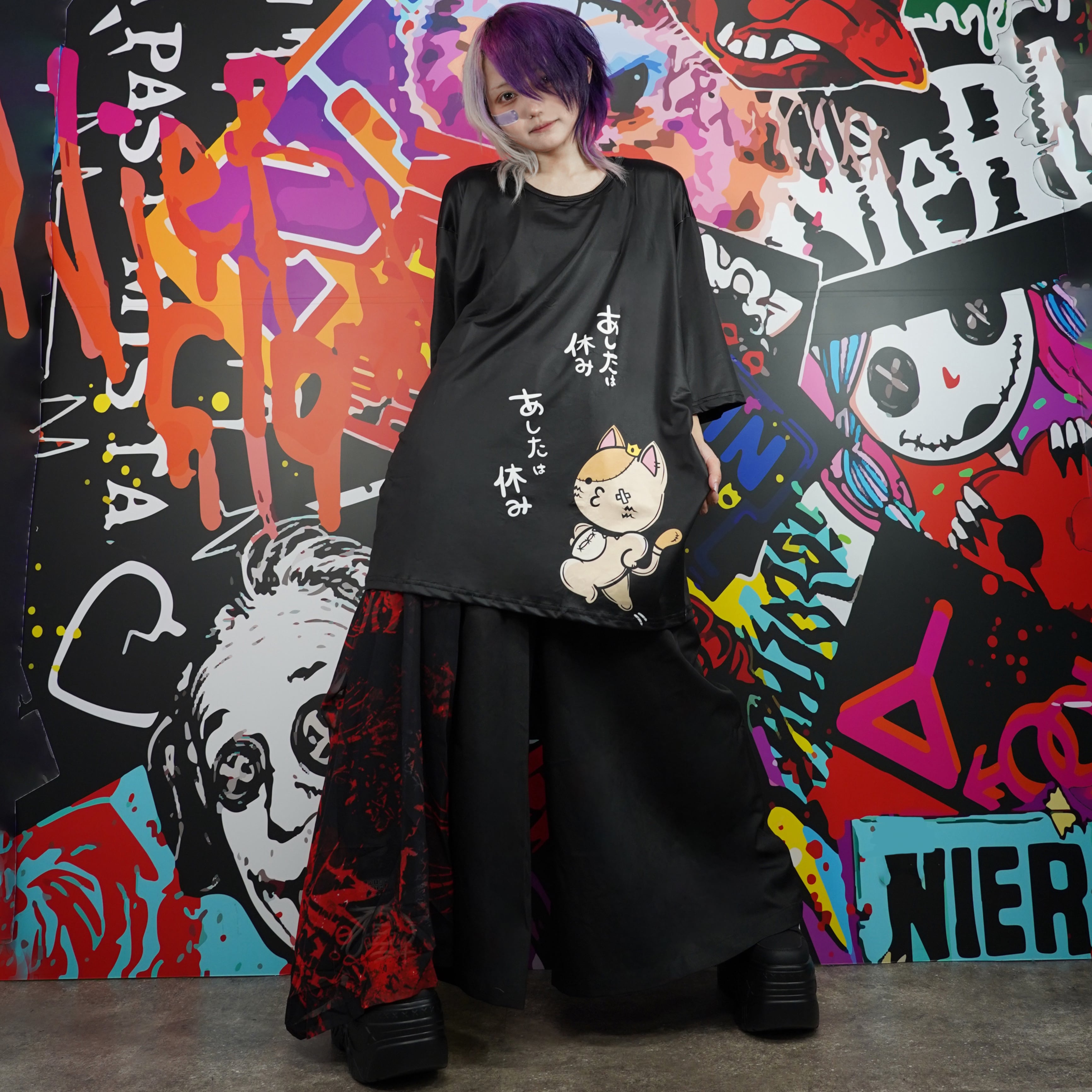 先着77点MEGA PRESENT【あしたは休み×ミケ】ゆるだぼトップス | NIER