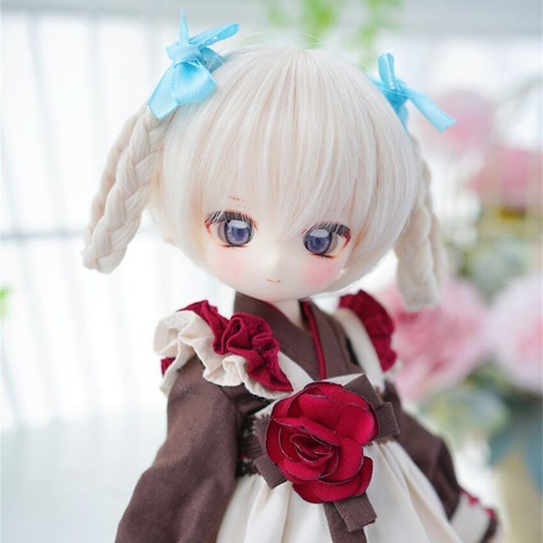 ウィッグ カスタムドール用 1/4 1/6 かわいい 三つ編み ショート ボブ お下げ 中国風 中華風 チャイナ BJD