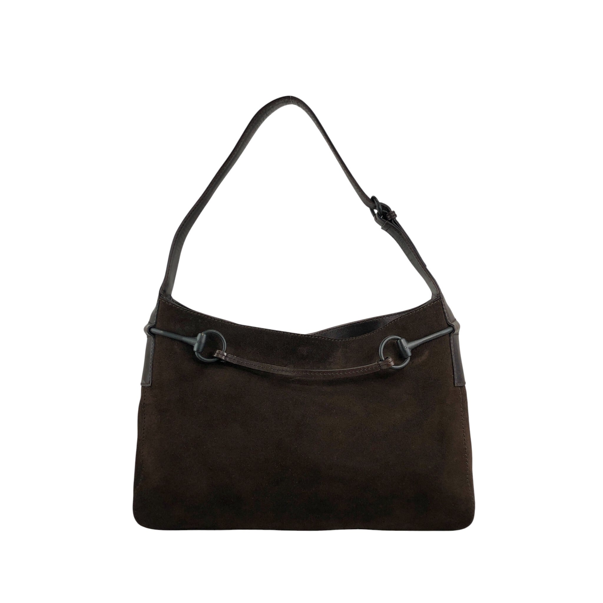 GUCCI ブラウン ホースビット　ショルダーバッグ　オールド　ヴィンテージ GUCCI グッチ ショルダーバッグ ブラウン ホースビット スエード