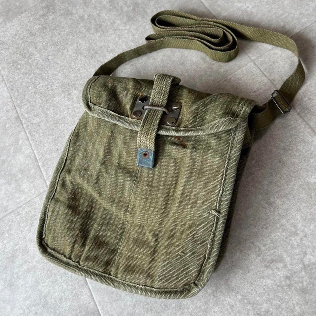 50s アメリカ軍　米軍　実物　ショルダーバッグ　ポーチ　コットンキャンバス