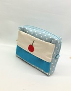 ポケットティッシュケース付き　スクエアポーチ　メロンソーダ　ソーダ　ビニールポーチ｜とりさん工房ーかわいいハンドメイドポーチ