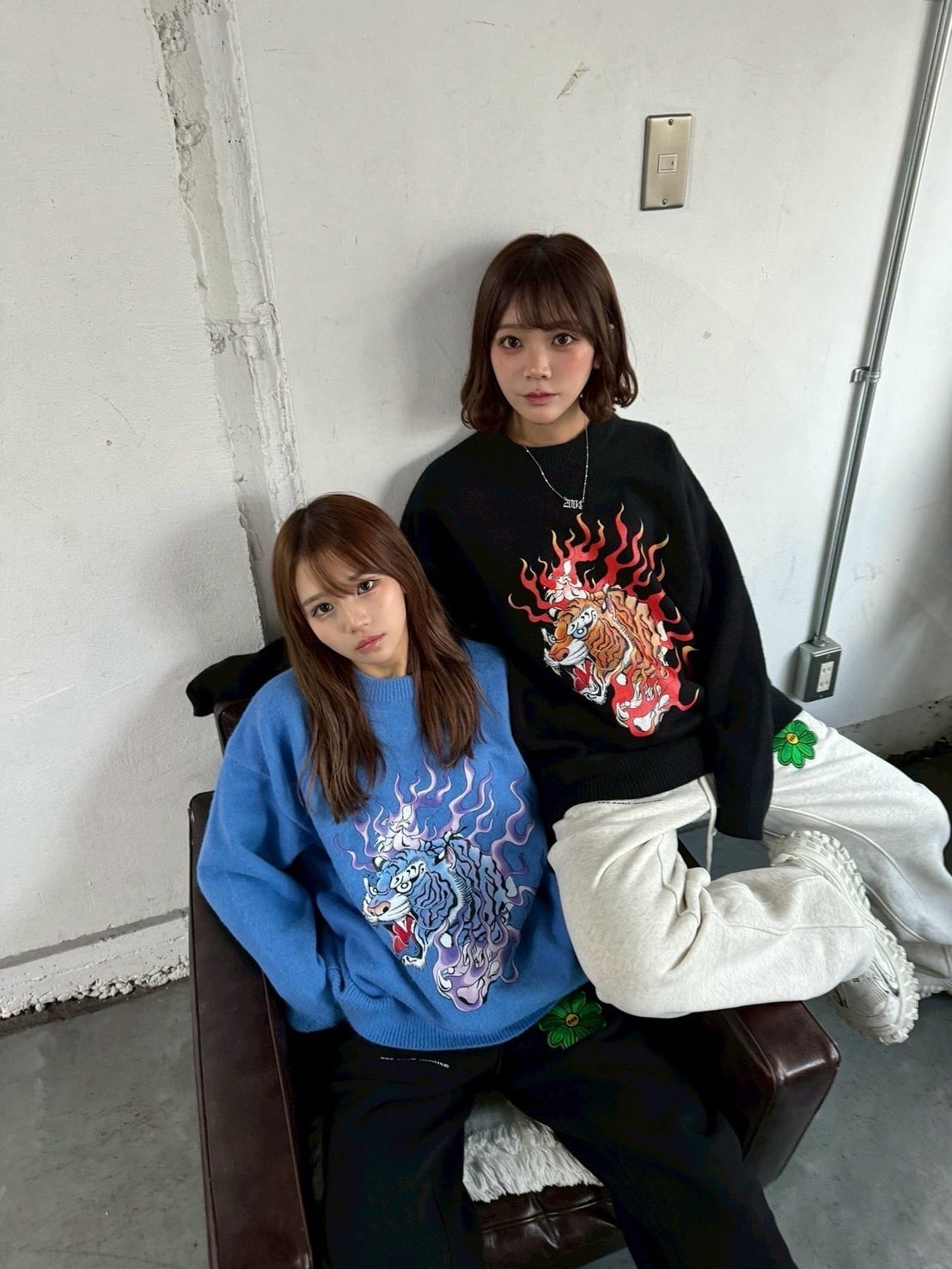 Fire Tiger knit/blue | チュウカタベタイ