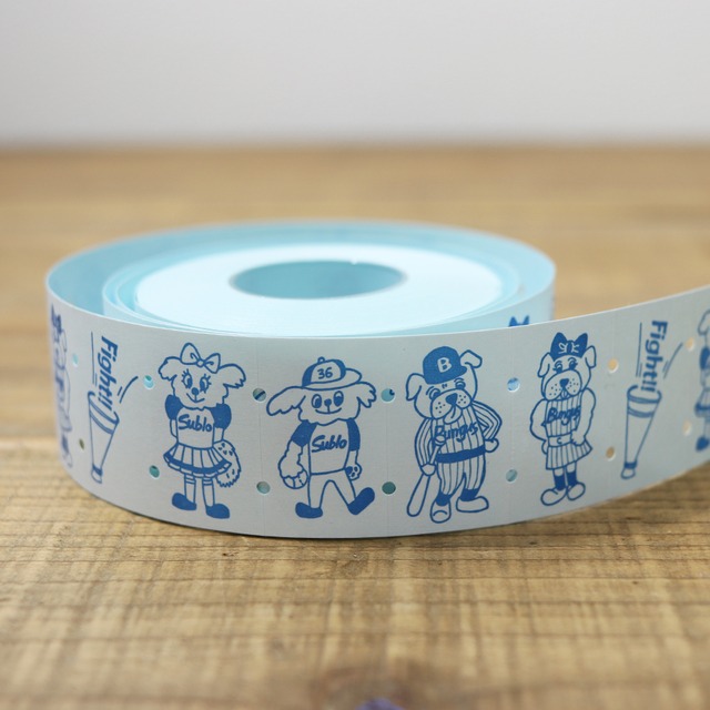 サブロ　犬の球団マスコット　5図柄　弱粘着　30×18mm　ラベラーシール　SB03