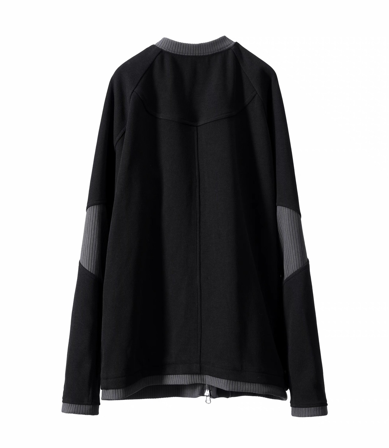 SQUD カラーパッチワーククルーネックニットジップジャケット