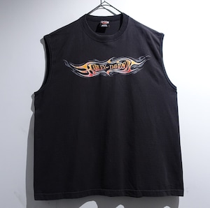 "Harley Davidson" Black Print Design Sleeveless T-shirt