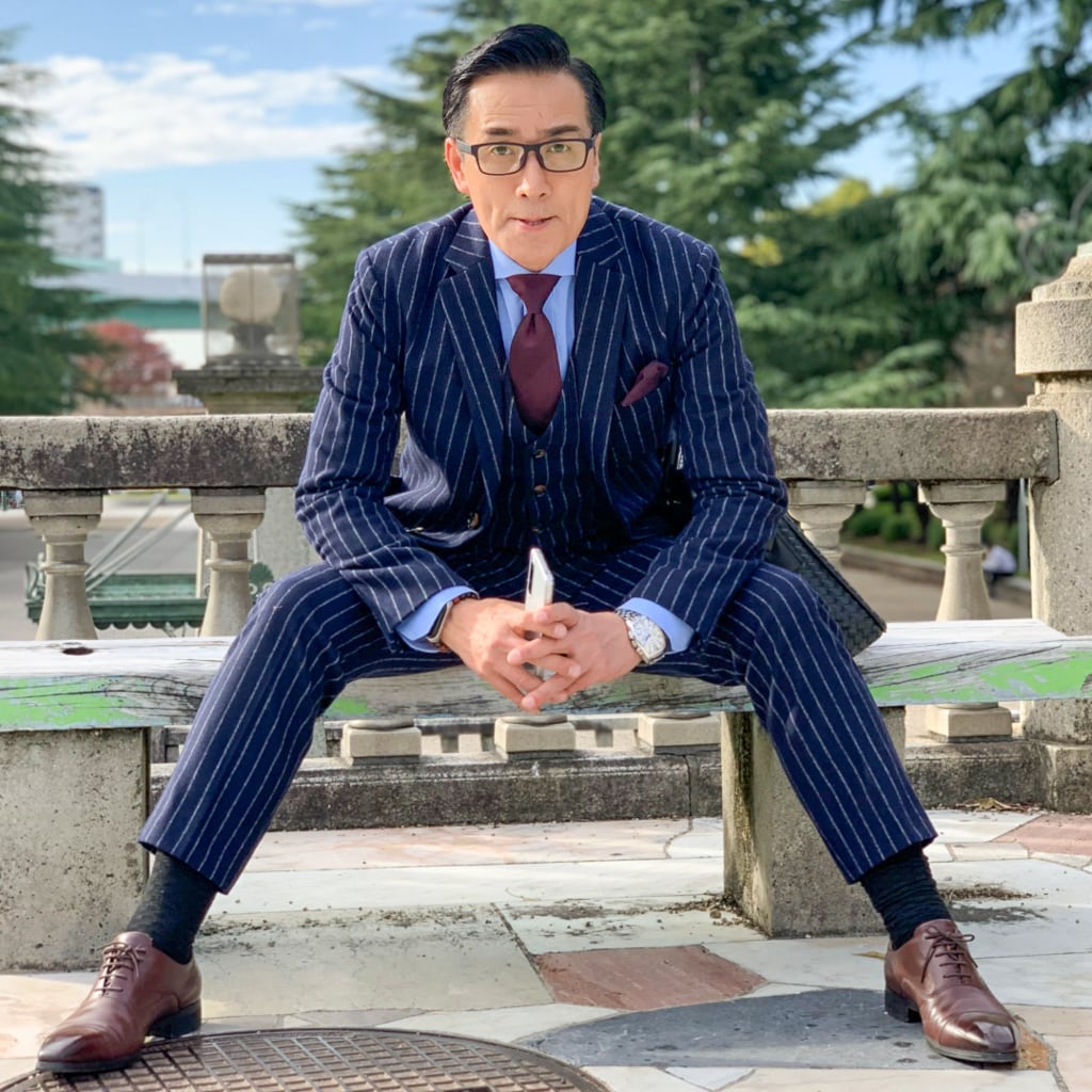 【order suit SADA】ネイビーストライプセットアップスーツ