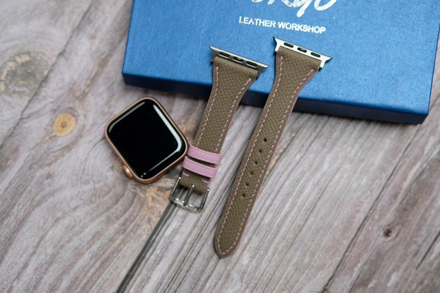 【送料無料】高級革使用　アップルウォッチバンド　腕時計　ベルト　フランス産エプソンレザー