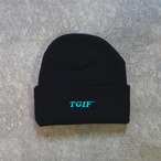 〈TGIF〉LOGO BEANIE KNIT CAP - Black