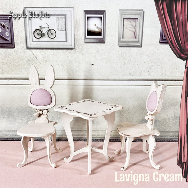 テーブル＆チェア S　Lavigna Cream Tea set S・ ラヴィーニャ クリーム ティーセット (ピコニーモサイズ )