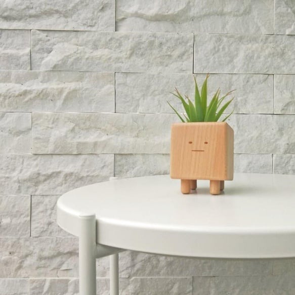 ボーちゃん植木鉢 木製 ウッド ミニ 植木鉢 おうち花見 TOSMU | TOSMU