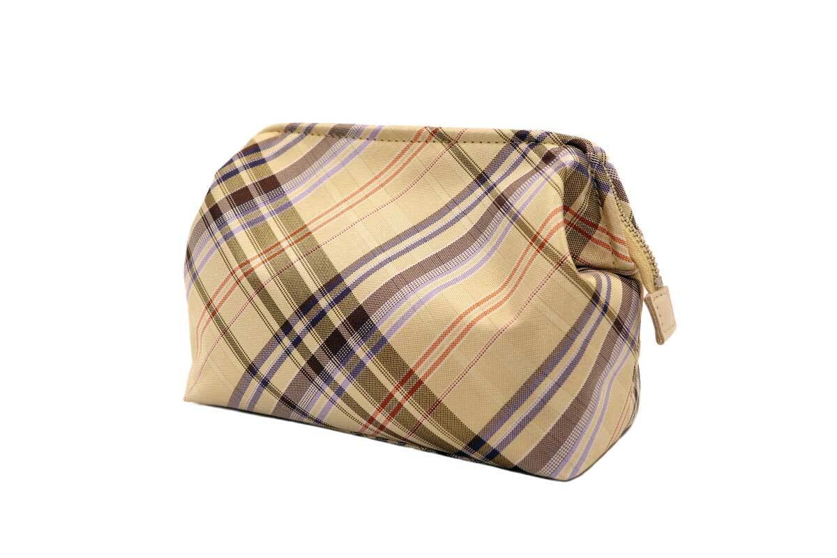 撥水加工・西陣織シルク・がばっと開くファスナーポーチ・コスメポーチ