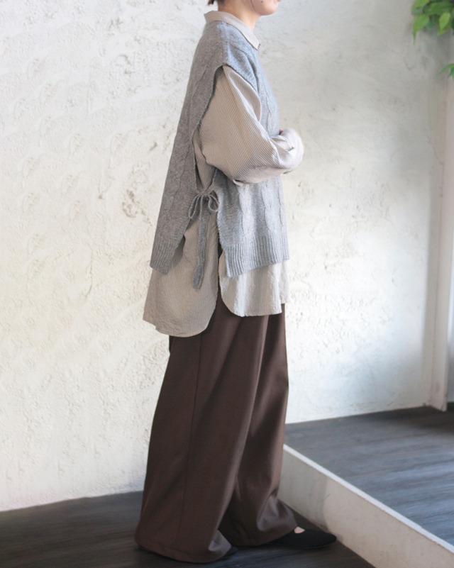 【LUPILIEN】メランジサイドリボンベスト　(251094)