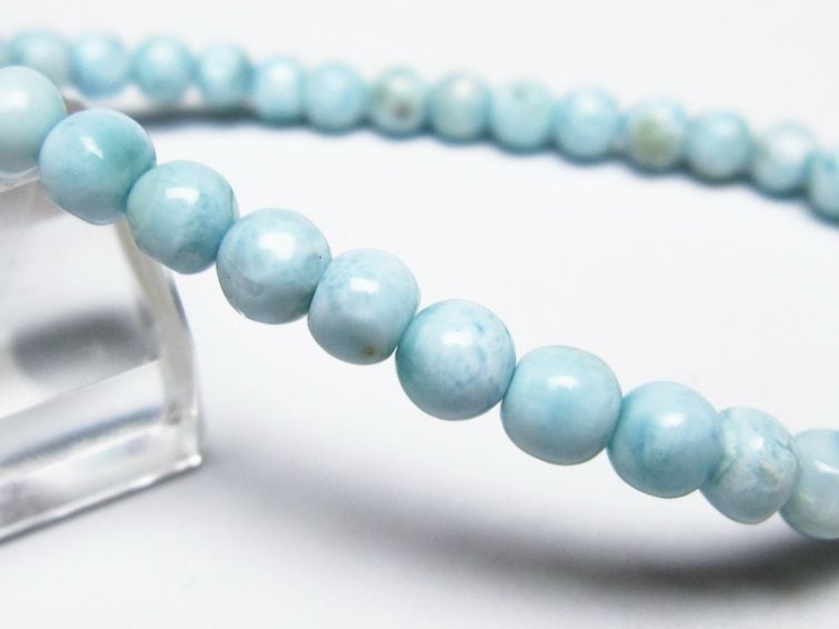ラリマー ブレスレット 5mm メール便可 一点物 111-50963 | 天然石