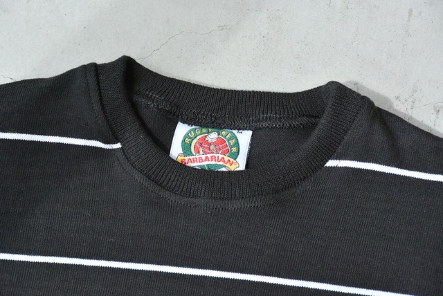 バーバリアン BARBARIAN 長袖無地12ozクルーネック(RFE-19)BLK/WHT Mサイズ
