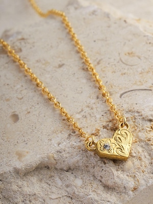316L hawaiian zirconia heart necklace  #n35