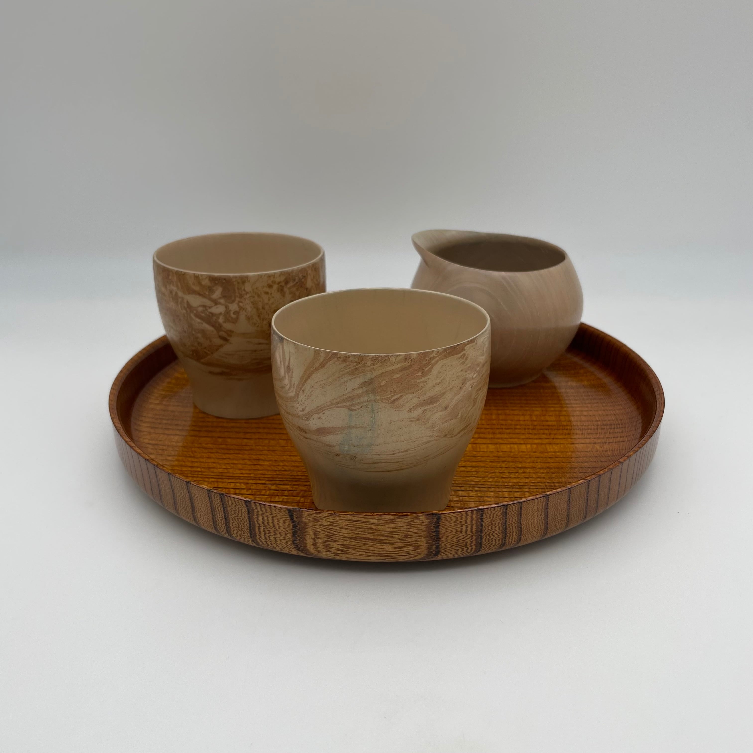 橅造墨流しカップ02 - Beech cup 02- | 木漆芸家 太田志保