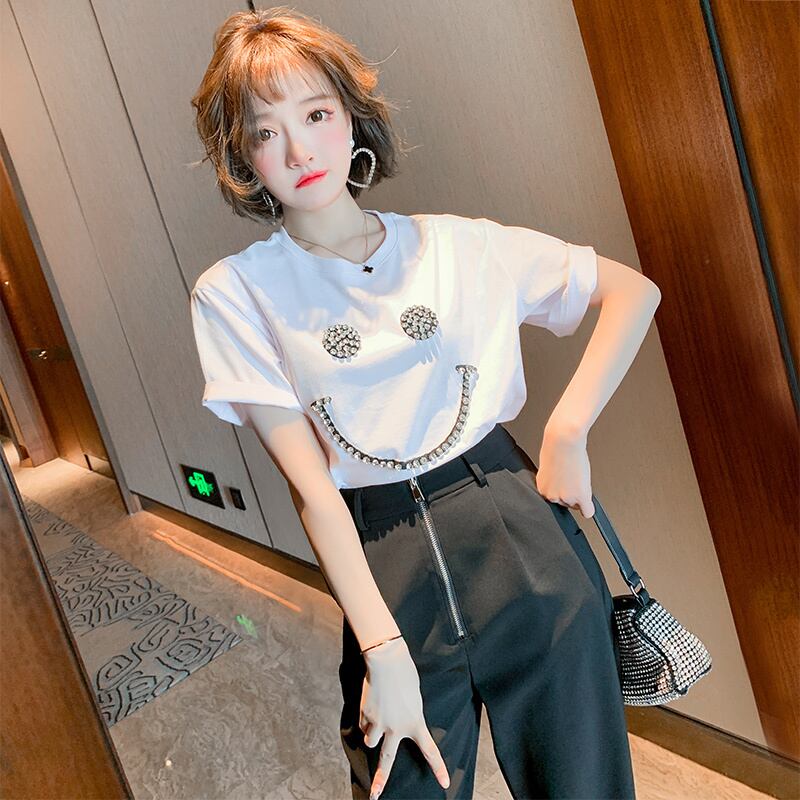 ラウンドネックカジュアルTシャツ スプリング 春物 Oネック MIUCO53237005029