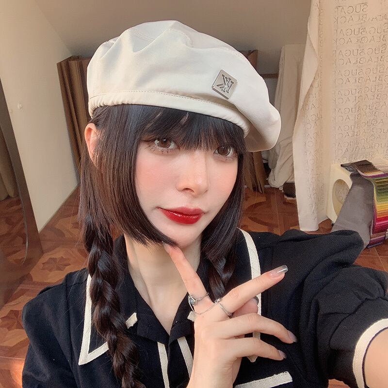 サマーホワイト薄手 帽子 夏物 ベレット ヘアアクセサリー ブラック・アイド・ピーズ86081070843