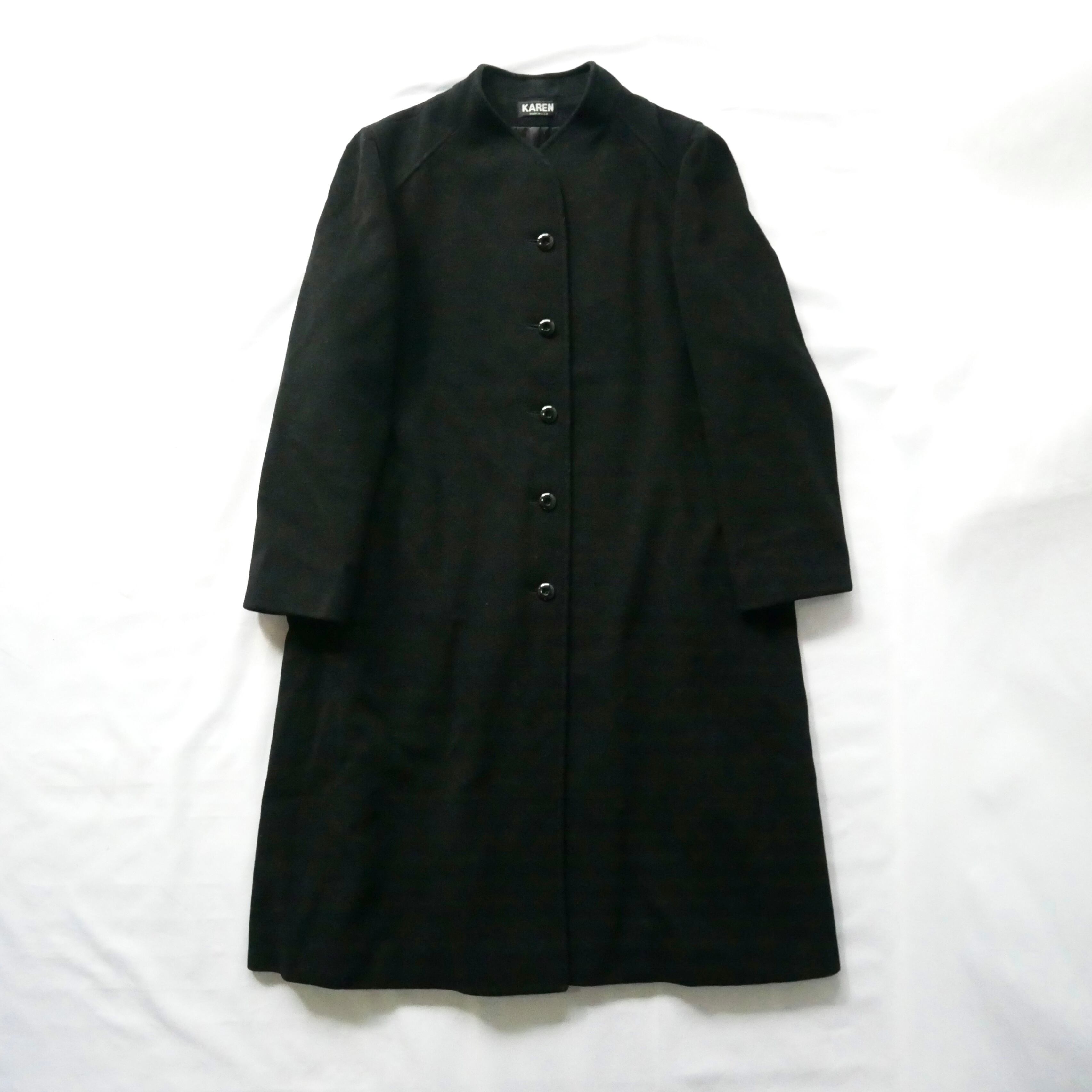 Made in USA 80s KAREN black wool long coat アメリカ製 80年代 Made in USA 80s KAREN black wool long coat アメリカ製 80年代
