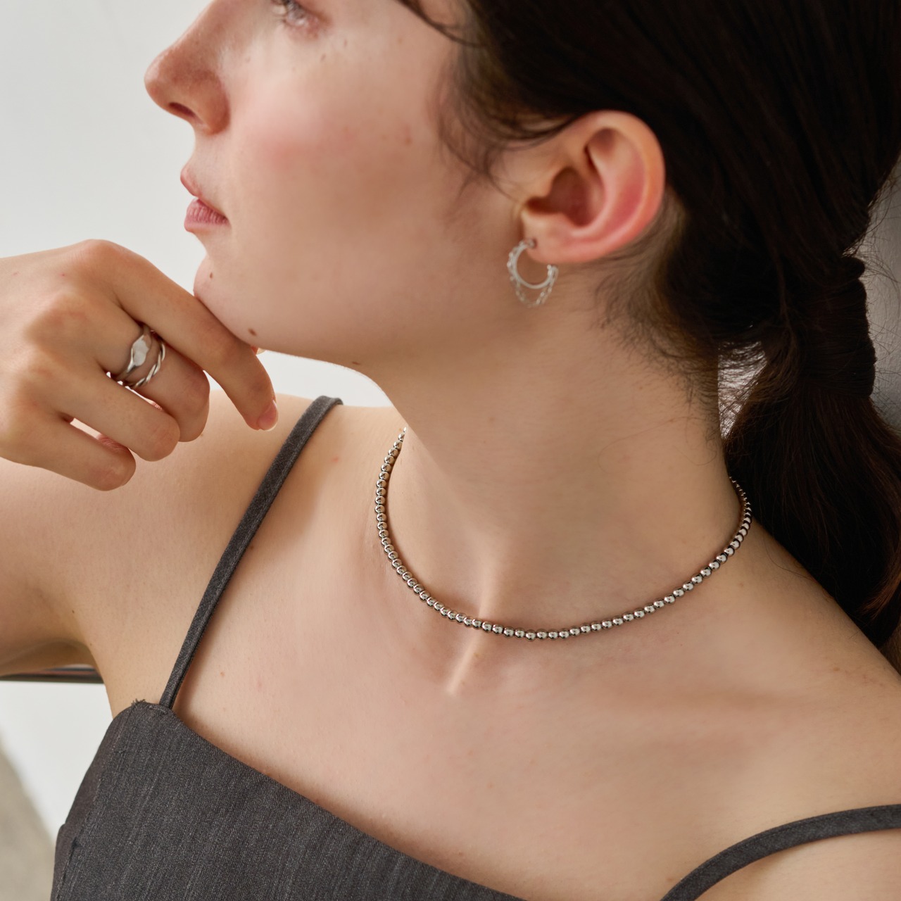 6/3(金)21時新作発売* stainless ボールチェーン ネックレス