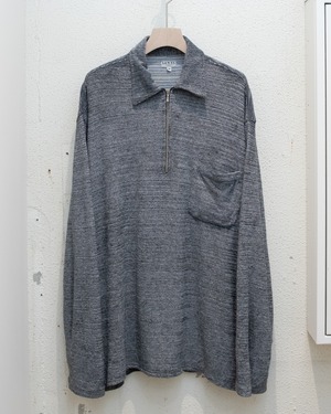 pile fabric half zip polo shirt / From EUROPE