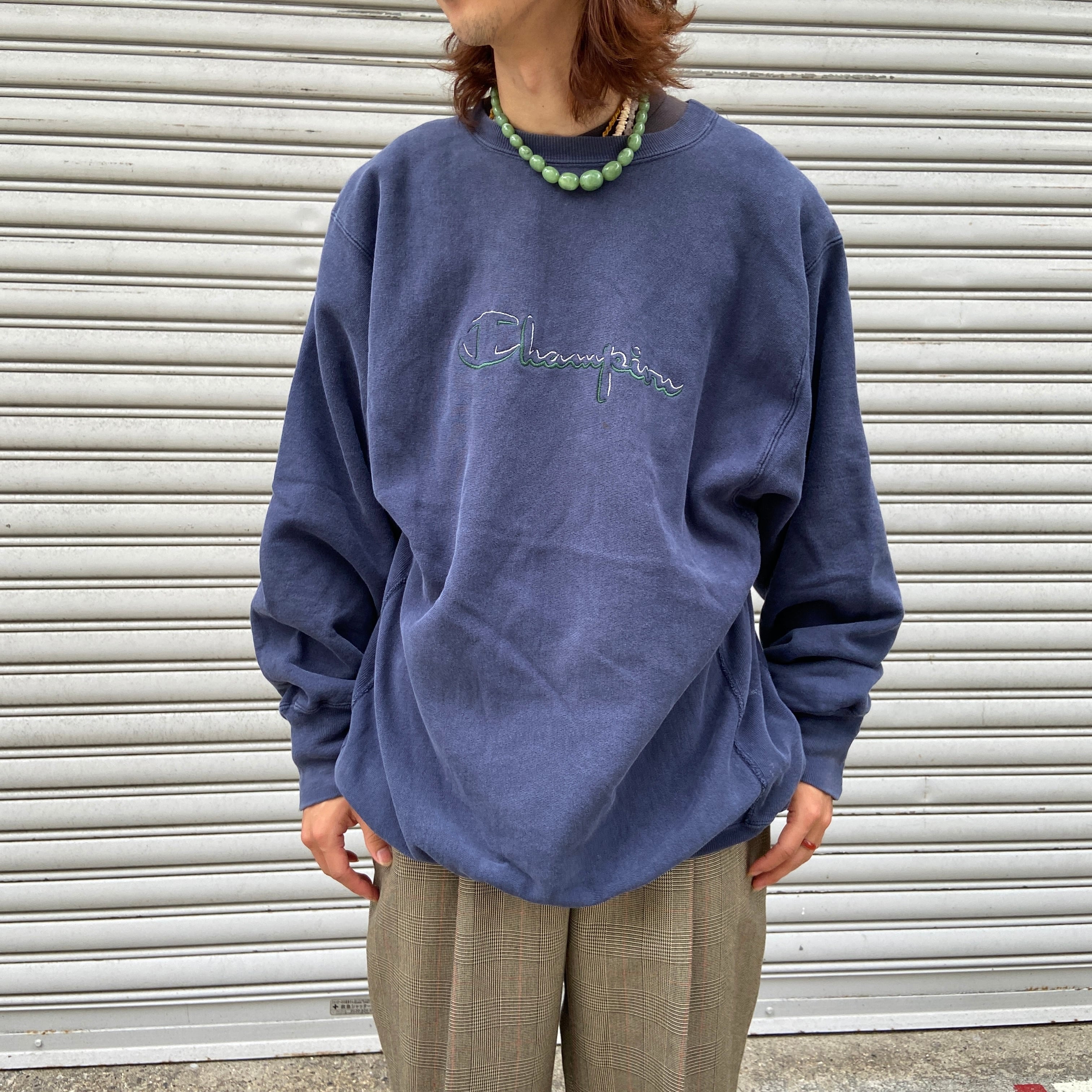 【希少ブラック】90s champion リバースウィーブ 刺繍ロゴ 2XL