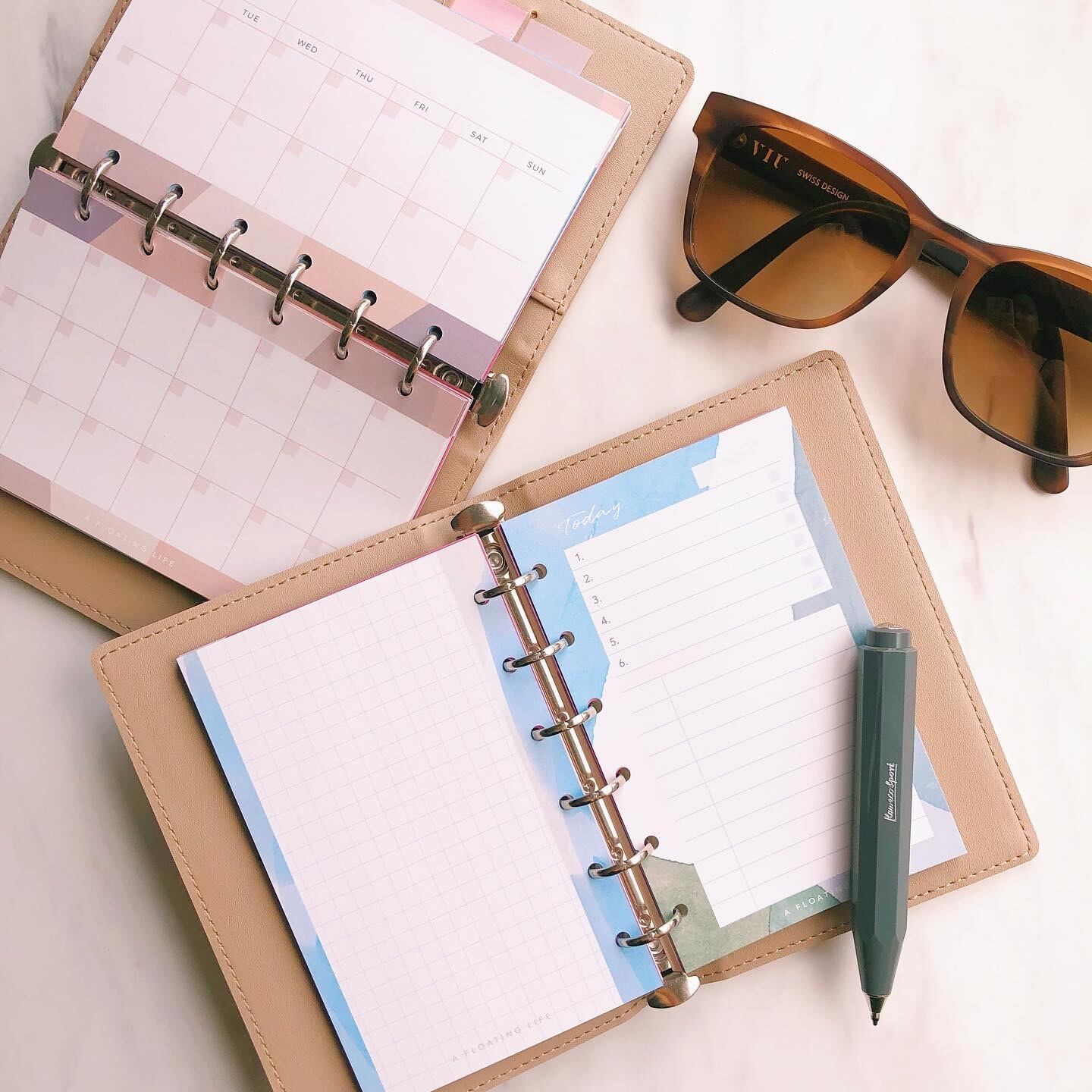 方眼ノート / ミニ6 / アクアブルー / システム手帳リフィル | A