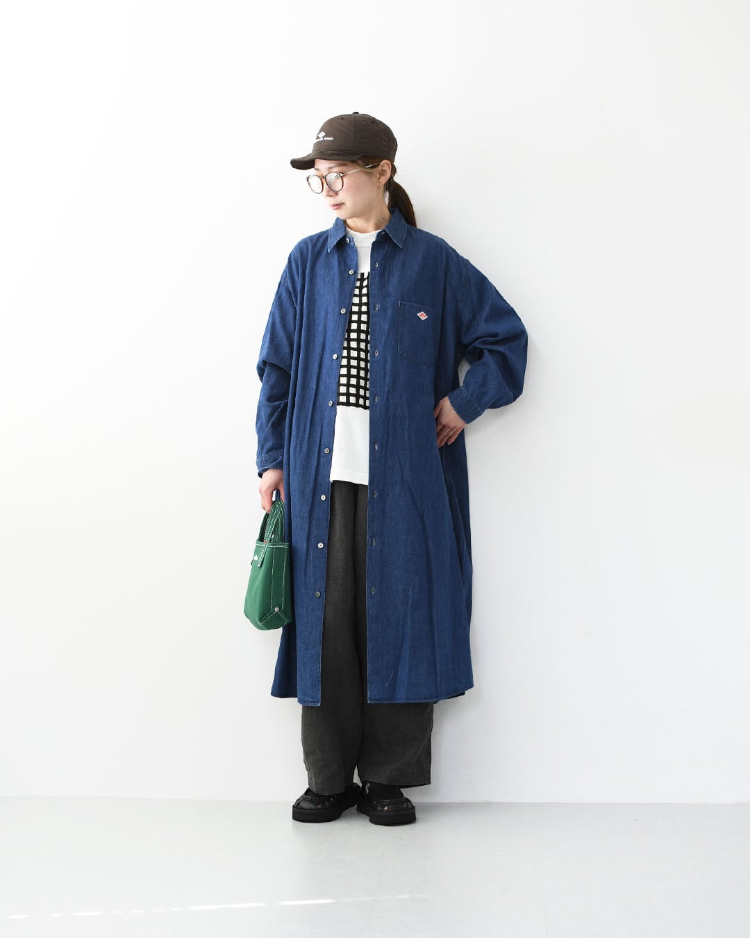 haruharu 　DANTON BEAMS別注　未使用に近い　ロング DANTON [ダントン] W Denim Dungaree Classic Collar Dress [DT