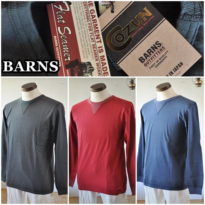 BARNS バーンズ　クルーネックTシャツ　長袖ロンT　3043 M