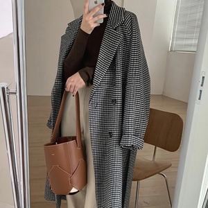 チェック柄コート レディース 送料無料 千鳥格子 ウエストコート ジャケット コートダブルブレスト 起毛 ウールタッチ もこもこ ショートコート ピーコートビッグシルエット ミディアムコート アウター コート ジャケット ミディアム丈 大人可愛い きれいめ 上品 レトロ マニッシュ キュート ガーリー エレガント ブラウン 重ね着 高見え 格上げ インスタ映え 春 秋冬 大人 かわいい おしゃれ 普段使い デイリー お呼ばれ お出かけ デート オフィス 通勤 通学 旅行 トレンド