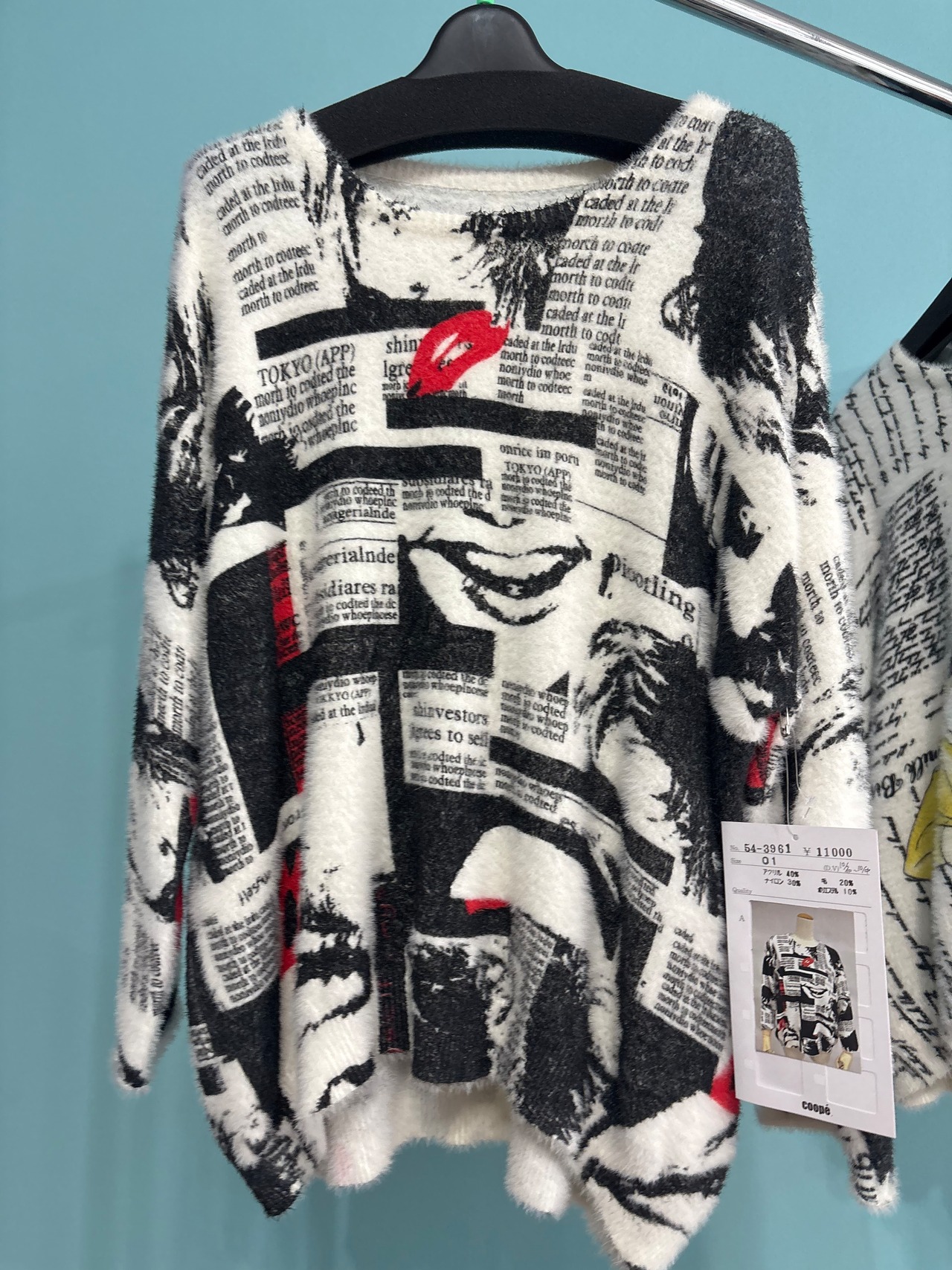 ラドアッシュ 総柄シャギーニット 54-3961