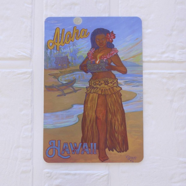 ★ハワイ直輸入★ポストカード／ハガキ／お礼状／フラガール／ハワイイラスト／オールドハワイ＜23 ALOHA HAWAII＞