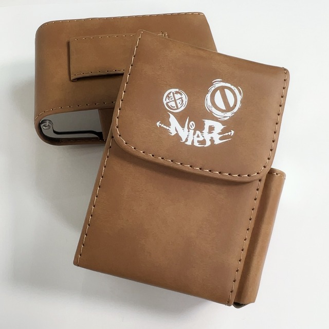 PU LEATHER CAMEL BROWNシガレットケース【FACE LOGO】