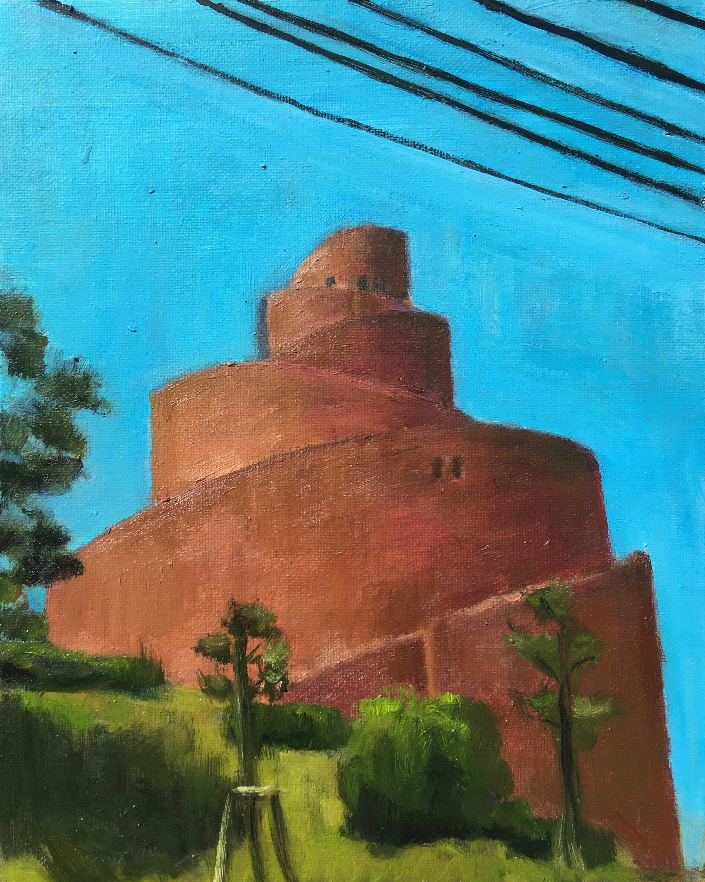 みっつ」 段ボールにアクリル * 現代アート 絵画 抽象画 ミニ額