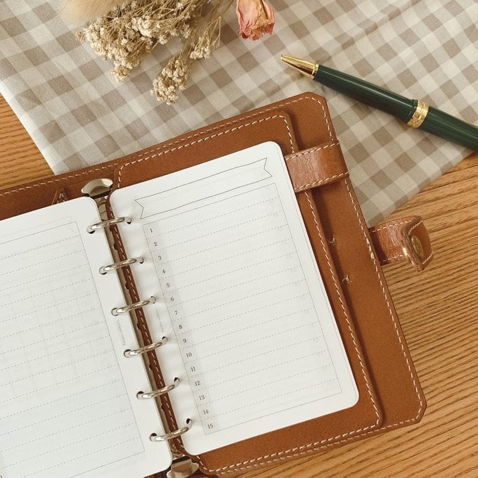 ミニ6穴サイズ/毎日の記録リフィル(表裏1ヶ月)