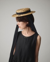 【Joëlle】Dot tulle canotier/ドットチュールハット