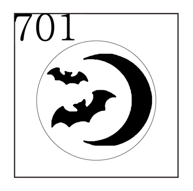 《オーダー品》【シーリングスタンプ／封蝋印】「701／コウモリ」三日月・夜空・ムーン・クレッセント・バット・動物・吸血鬼・ヴァンパイア・ファンタジー
