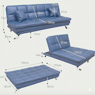 3Wayソファベッド！狭い部屋がデザイナーズに！（ブルー