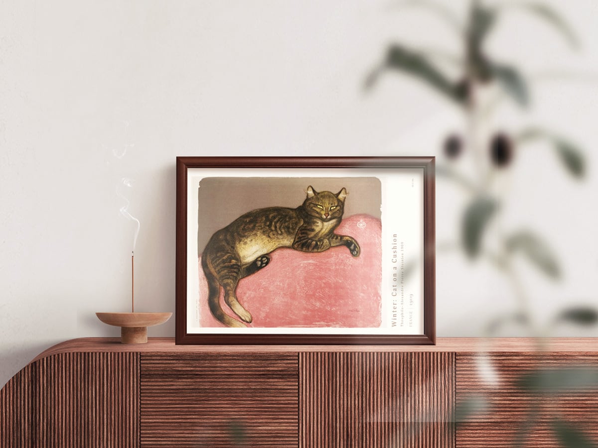 テオフィル・アレクサンドル・スタンラン クッションの上の猫（冬