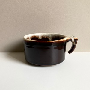 Vintage Brown Drip Glaze Soup Mug