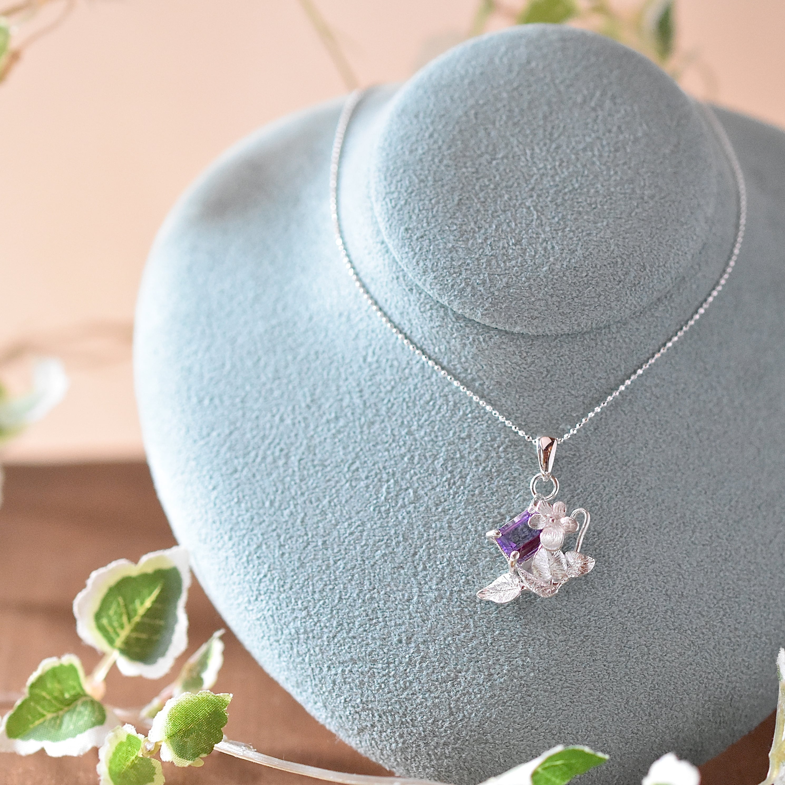 送料無料・すみれのアメジストネックレス | MAMECO BIJOUX