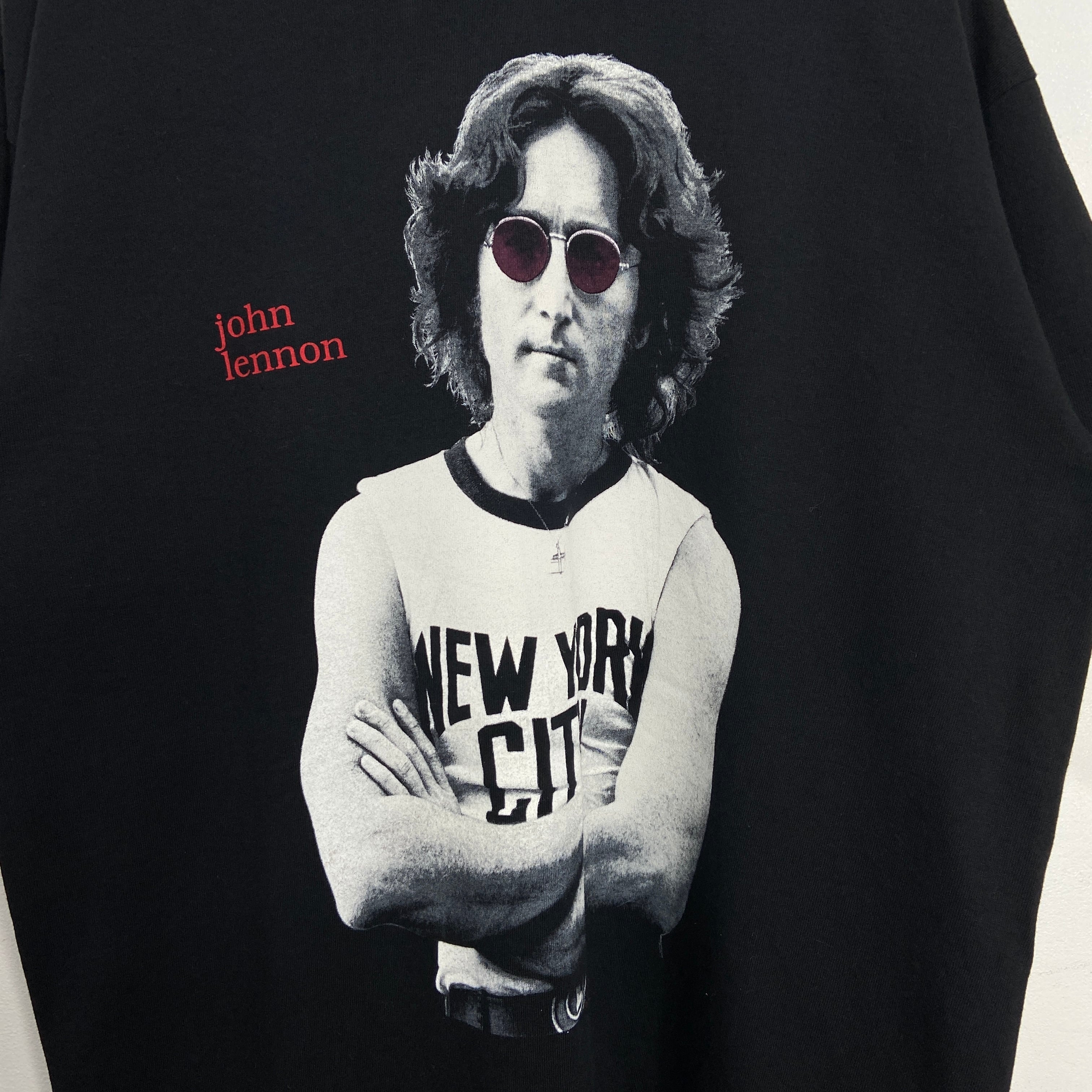 90s USA製 ジョンレノン バンドTシャツ 両面プリント ブラック L