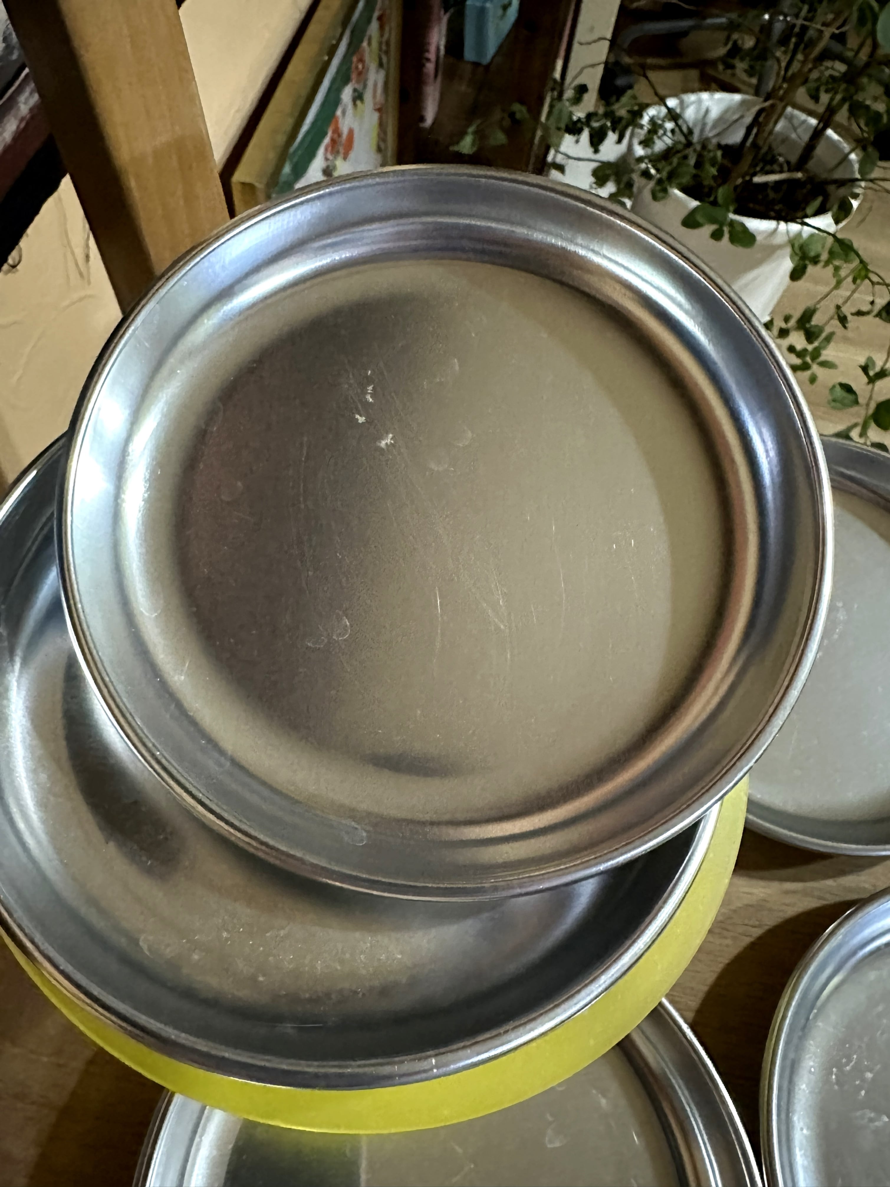 昭和レトロ アルマイト アルミトレー 給食皿 キャンプ皿 プレート