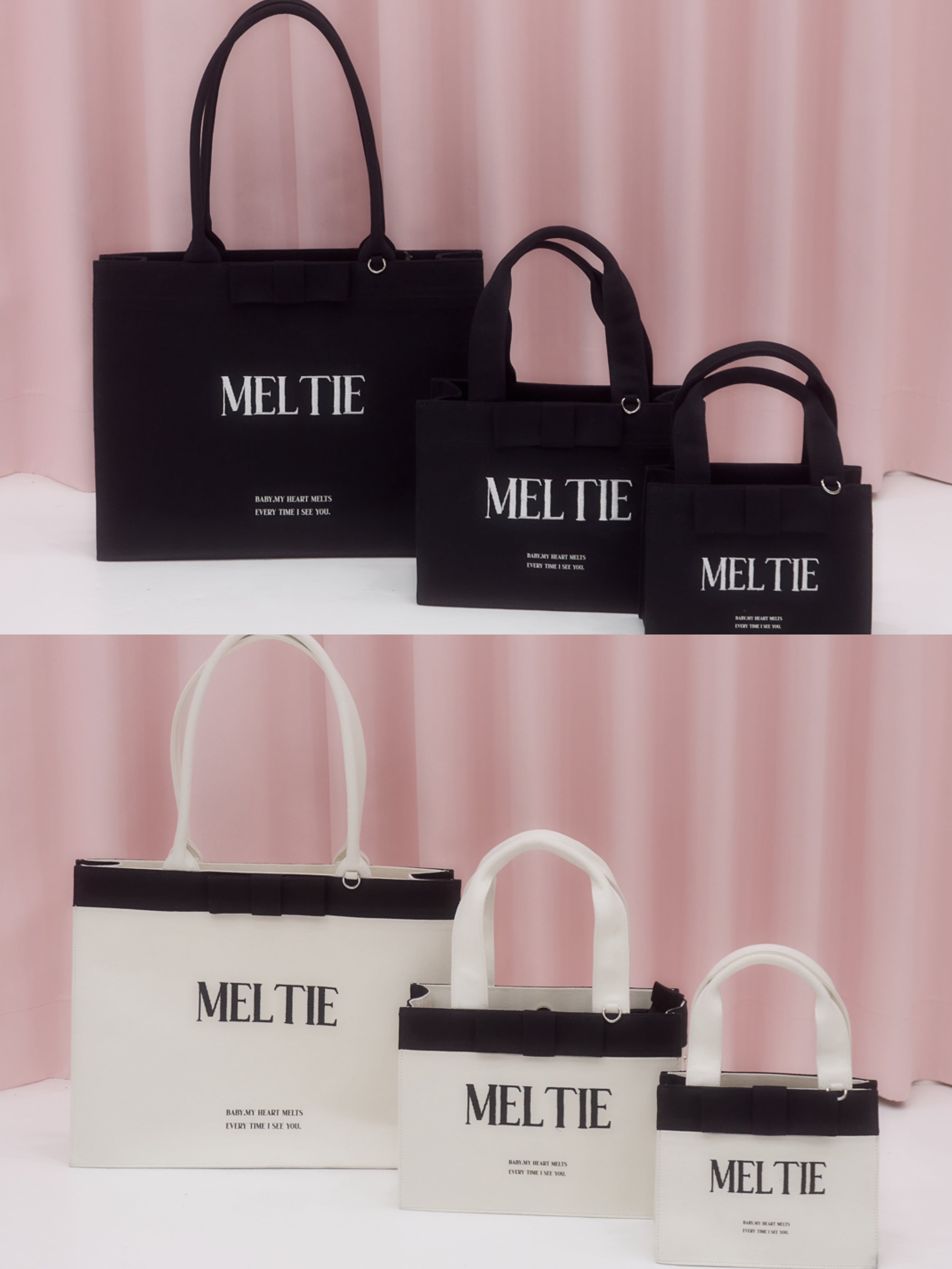 ribbon canvas tote bag〈LARGE〉 | meltie