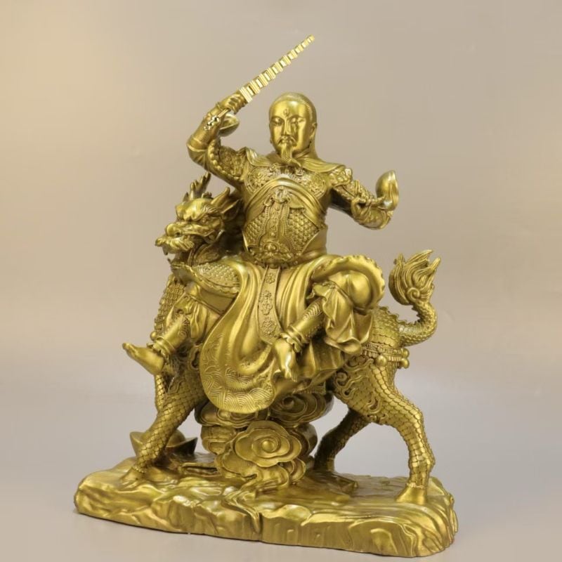 雷祖像 九天応元雷声普化天尊 雷神像 置物 オブジェ インテリア 銅製