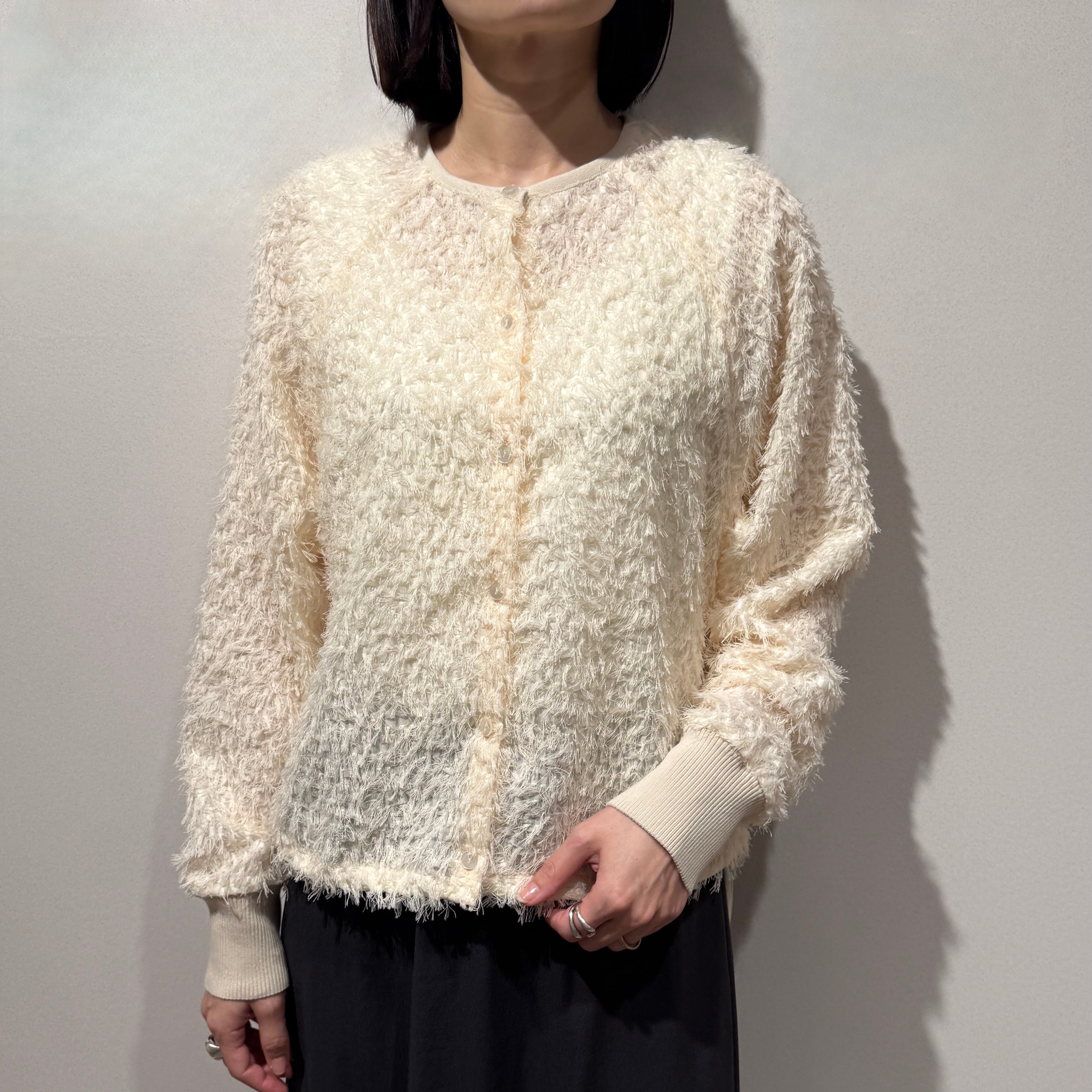 シアーカットジャガードカーディガン
