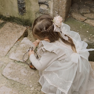 秋フリルガーゼ切り替えワンピース