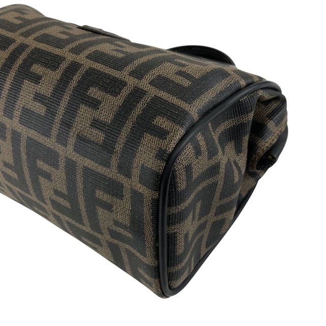 FENDI フェンディ ズッカ ショルダーバッグ ブラック PVCレザー 2way ミニボストン vintage ヴィンテージ オールド prhk66