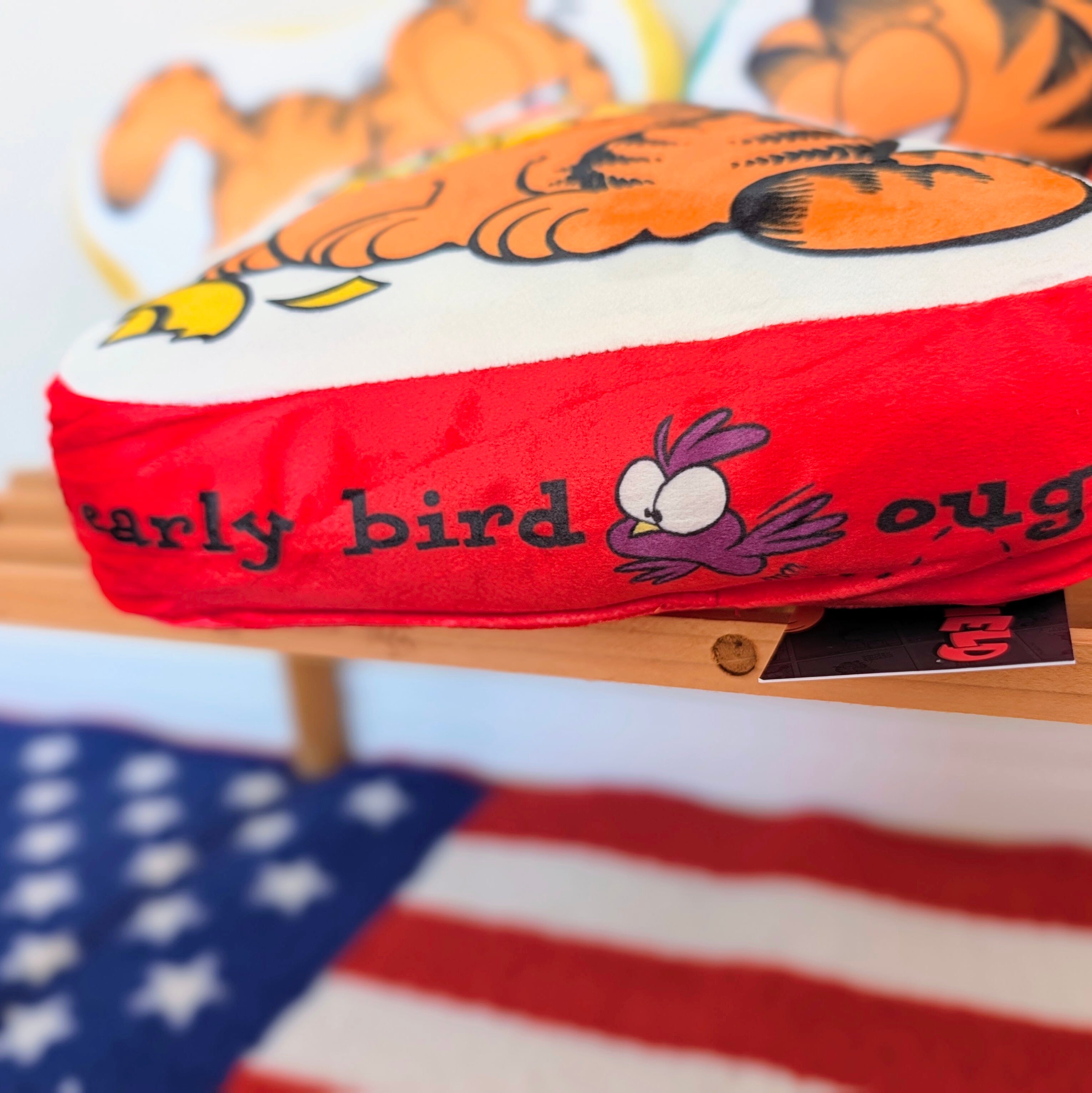 ✨️お昼寝のお供に(⁠^⁠^⁠)✨️【 MINI DIECUT CUSHION ミニダイカット クッション 】Garfield （ ガーフィールド ）/ VINTAGE風〚アメリカン雑貨 アメトイ〛