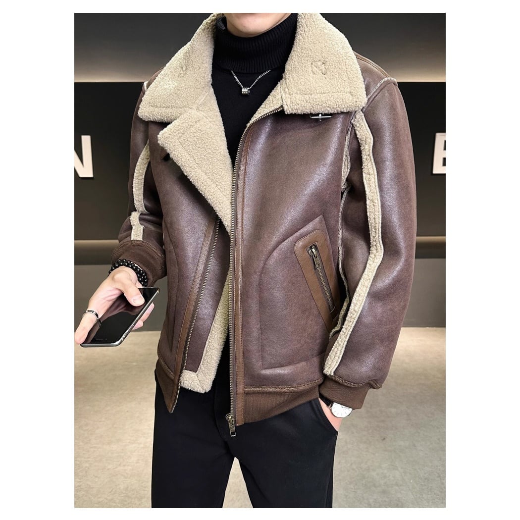 ボアムートンライダース風レザーアウター 2color OJ0636